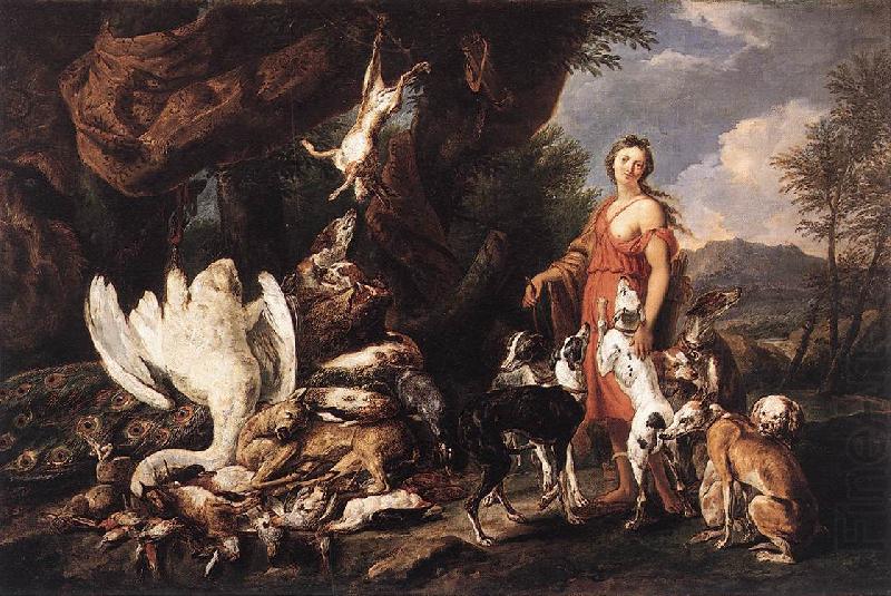 FYT, Jan Diana with Her Hunting Dogs beside Kill  dfg china oil painting image